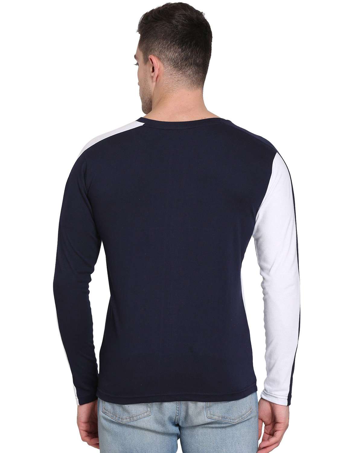 men color block long sleeve regular fit t-shirt - 22105611 -  Standard Image - 2