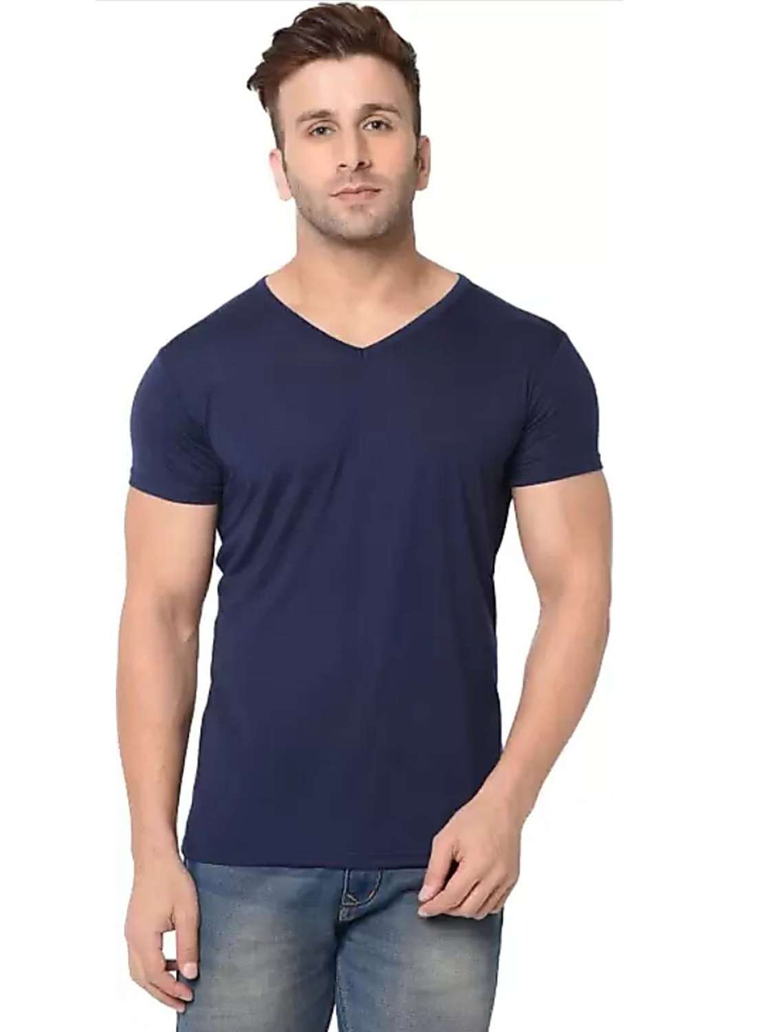 men solid short sleeve regular fit t-shirt