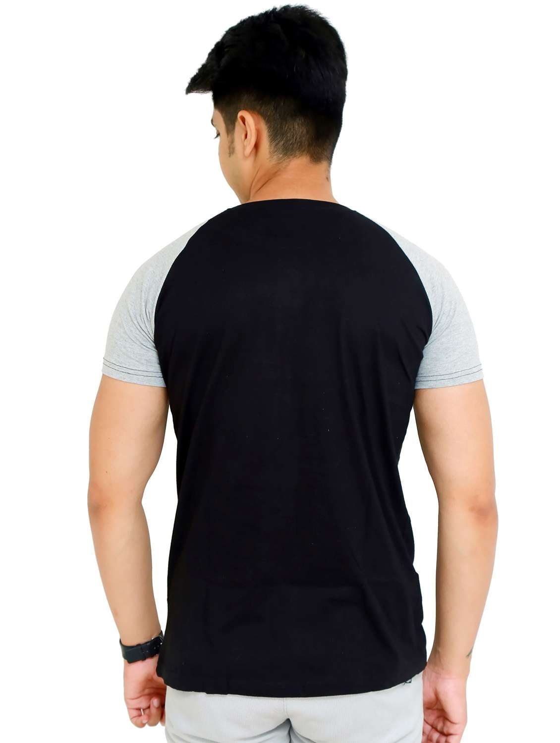 men color block raglan sleeve regular fit t-shirt - 22105616 - Standard Image - 2