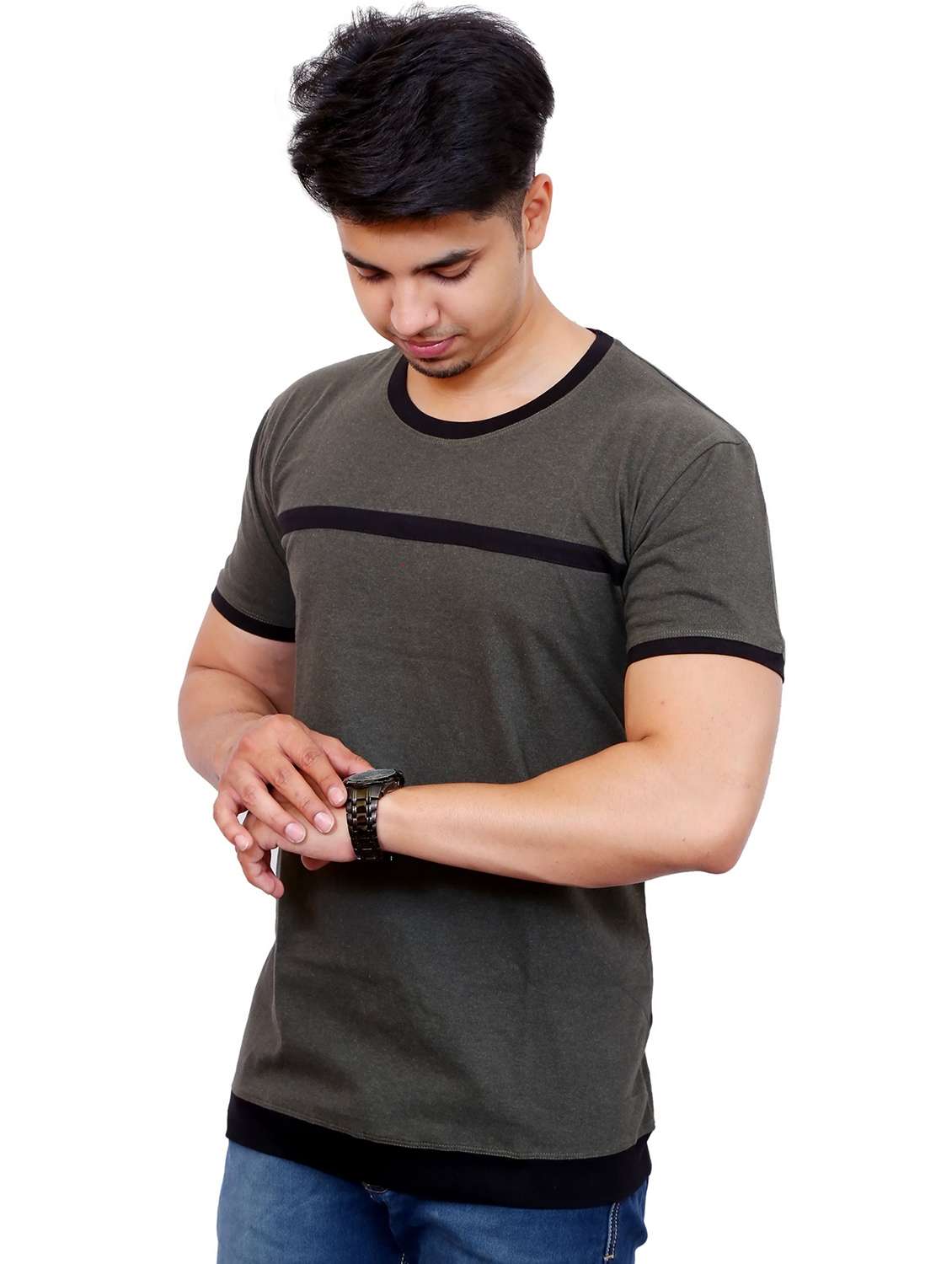 men striped short sleeve regular fit t-shirt
