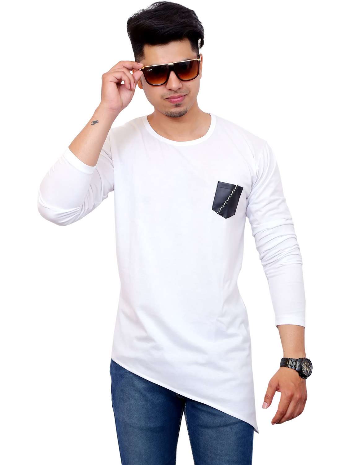 men pack of 2 solid long sleeve t-shirt - 22105775 - Standard Image - 2