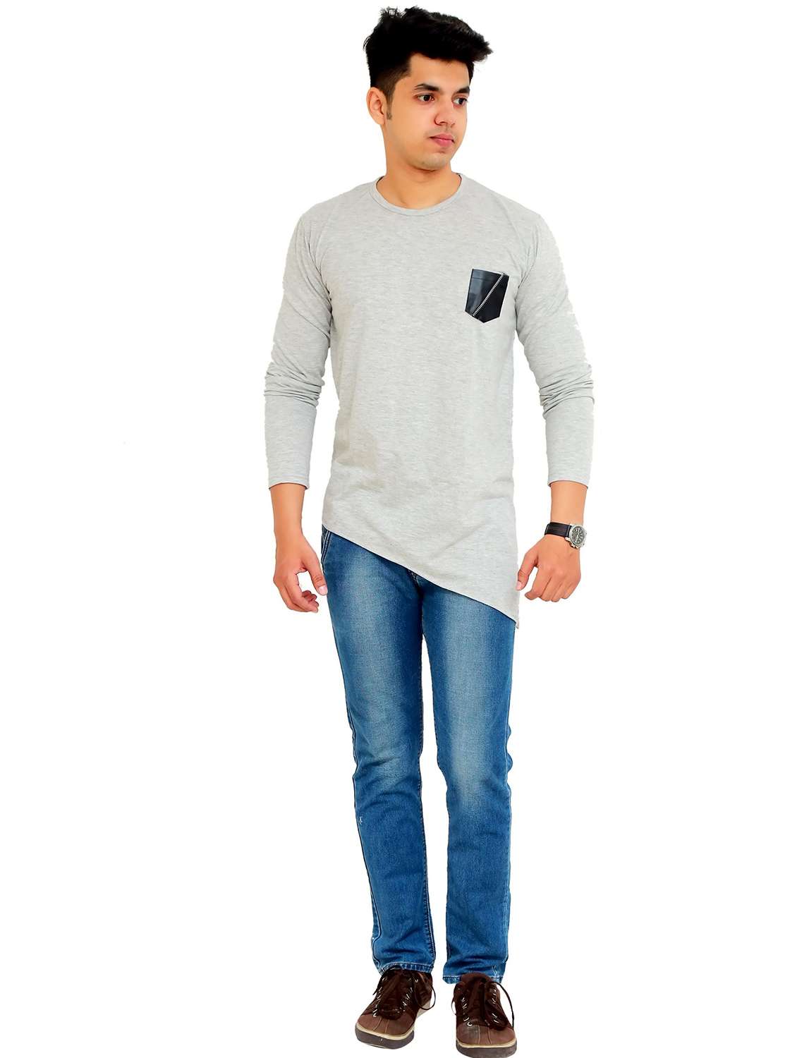 men pack of 2 solid long sleeve t-shirt - 22105776 - Standard Image - 2