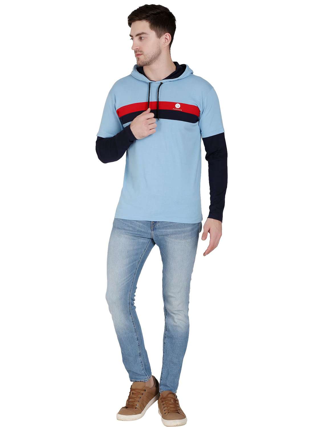 men color block long sleeve regular fit t-shirt - 22105777 - Standard Image - 2