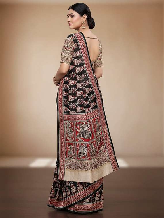 women printed casual wear saree with blouse - 22105943 - Standard Image - 2