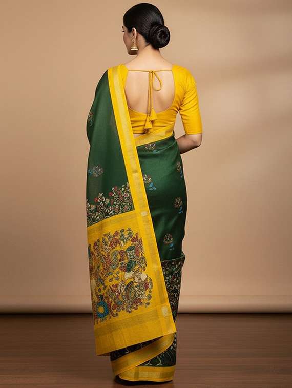 women printed casual wear saree with blouse - 22105945 - Standard Image - 2