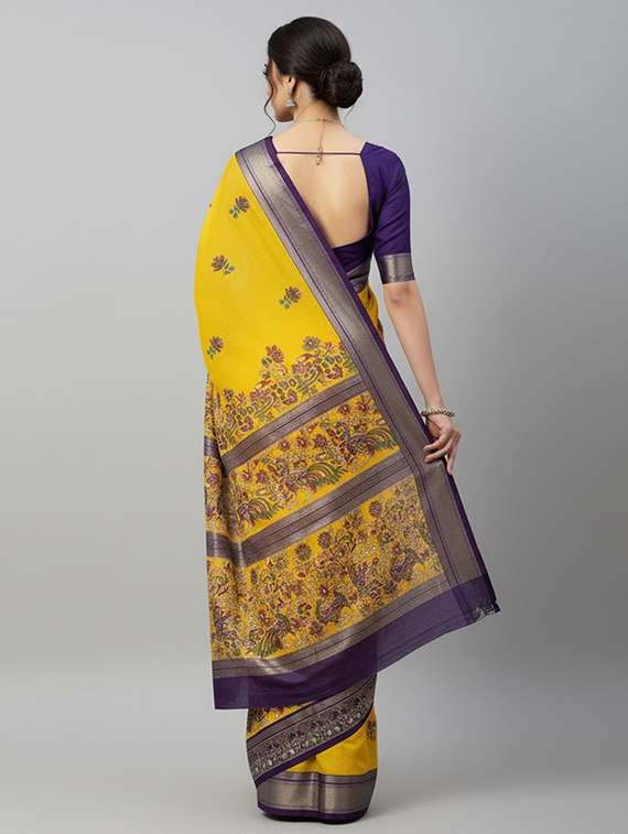 women printed casual wear saree with blouse - 22105947 -  Standard Image - 2