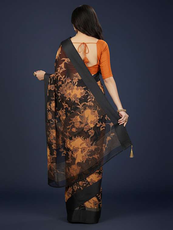 women printed casual wear saree with blouse - 22105953 -  Standard Image - 2