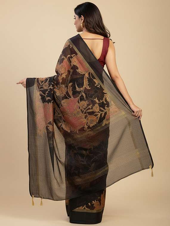 women printed casual wear saree with blouse - 22105955 -  Standard Image - 2