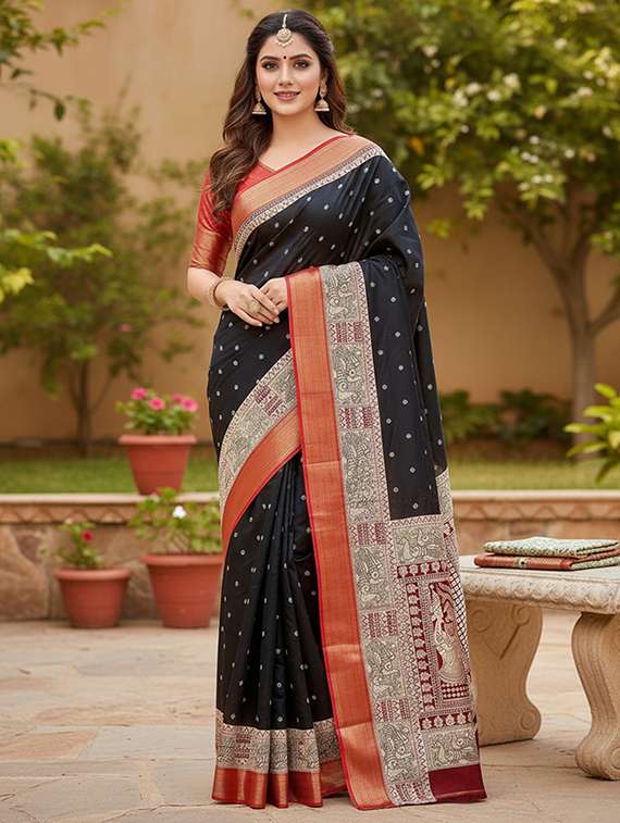 women printed casual wear saree with blouse