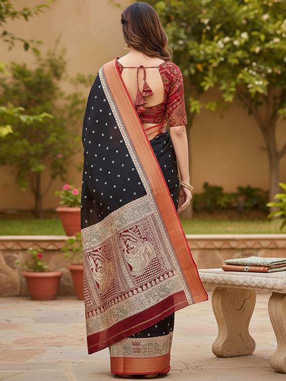 women printed casual wear saree with blouse - 22105956 -  Standard Image - 2