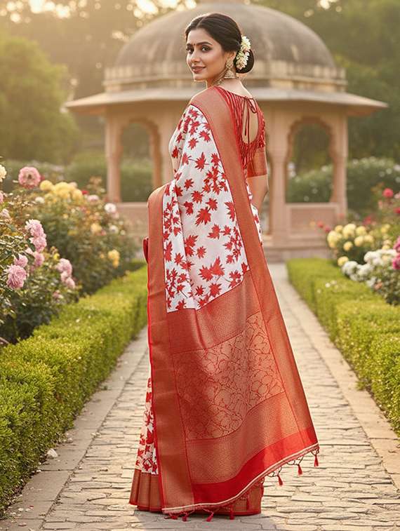 women printed casual wear saree with blouse - 22105962 -  Standard Image - 2