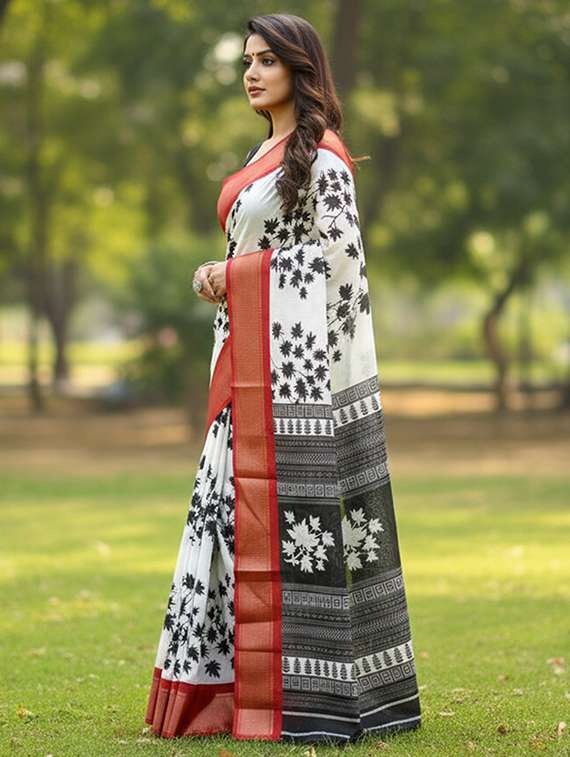 women printed casual wear saree with blouse - 22105966 -  Standard Image - 2