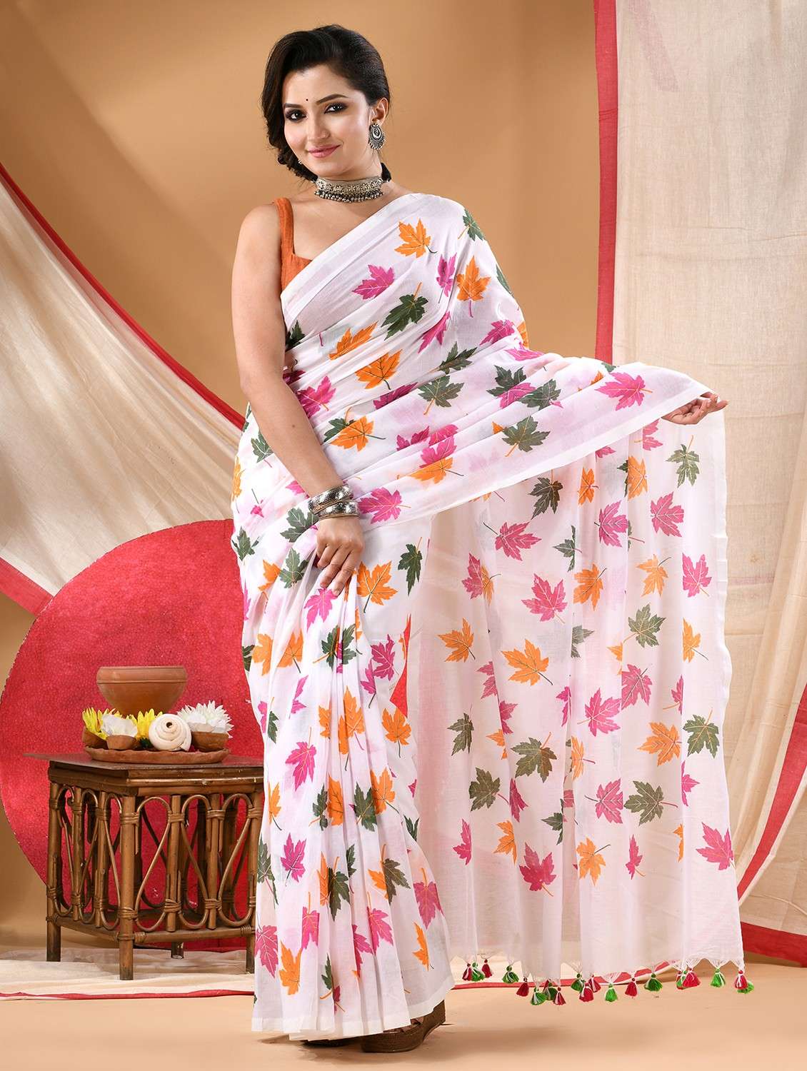 women printed handloom saree