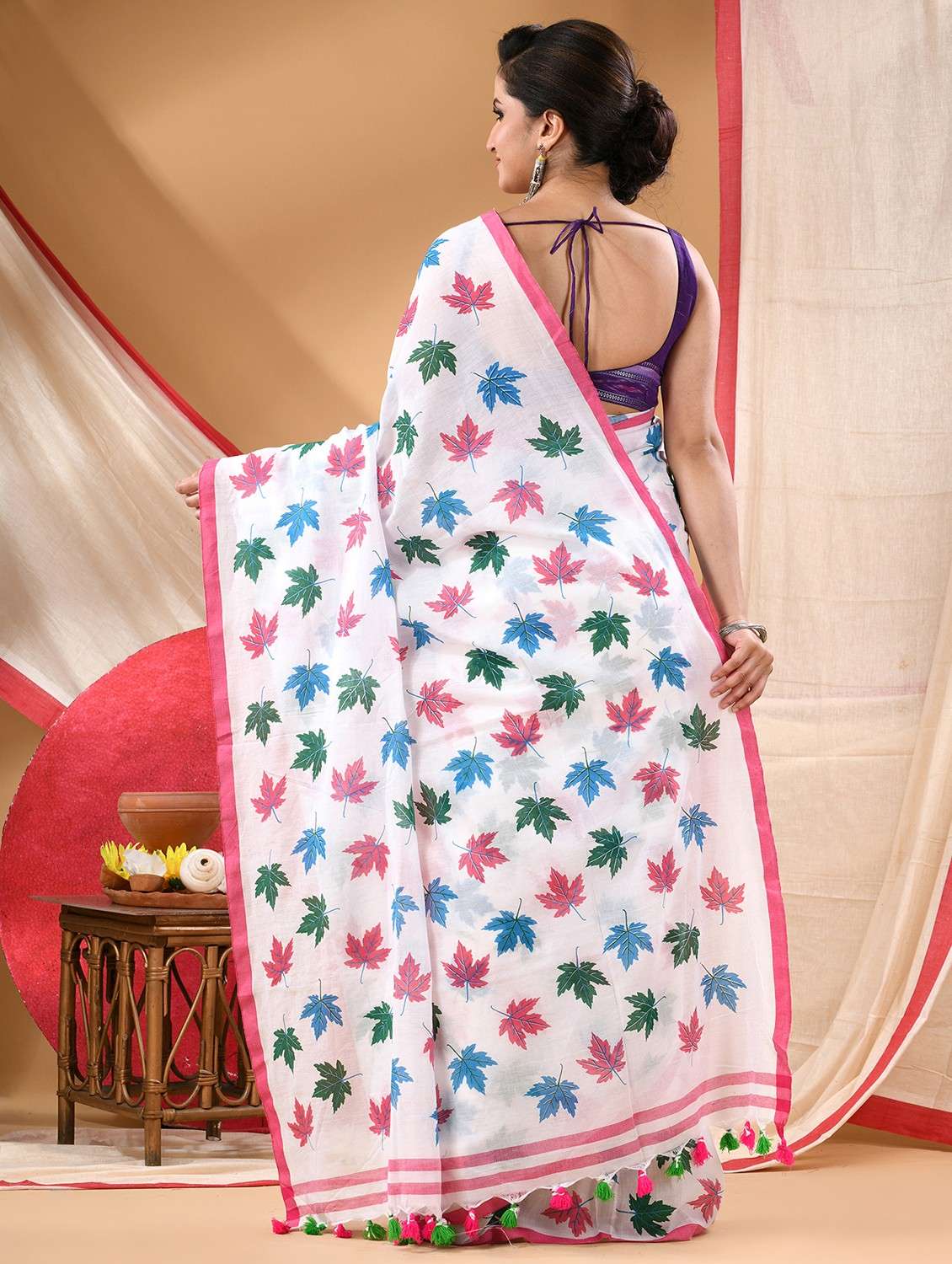 women printed handloom saree - 22106003 -  Standard Image - 2