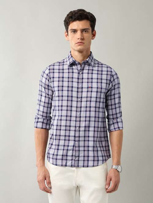 men checkered long sleeve slim fit casual shirt - 22106057 -  Standard Image - 0
