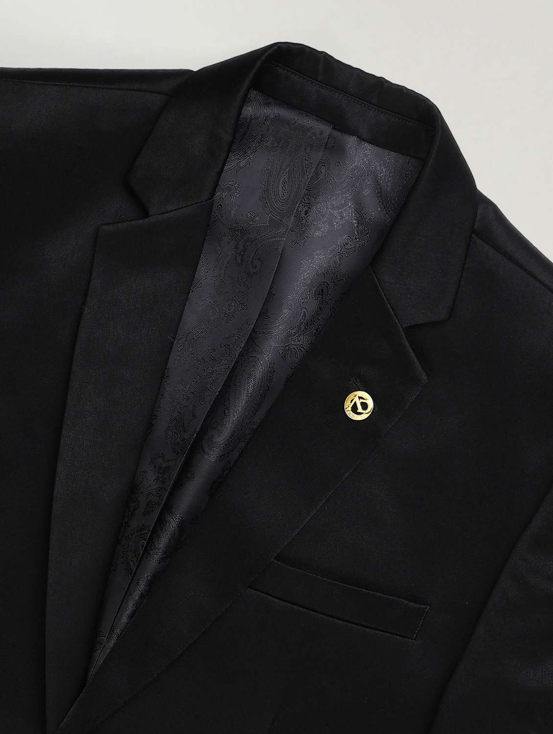 men solid lapel collar 2 piece suit set - 22106064 -  Standard Image - 2