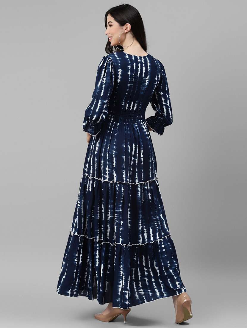 women printed puff sleeve tiered dress - 22106124 - Standard Image - 2
