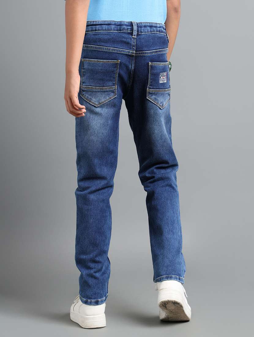 boys solid distressed slim fit jeans - 22106306 -  Standard Image - 2