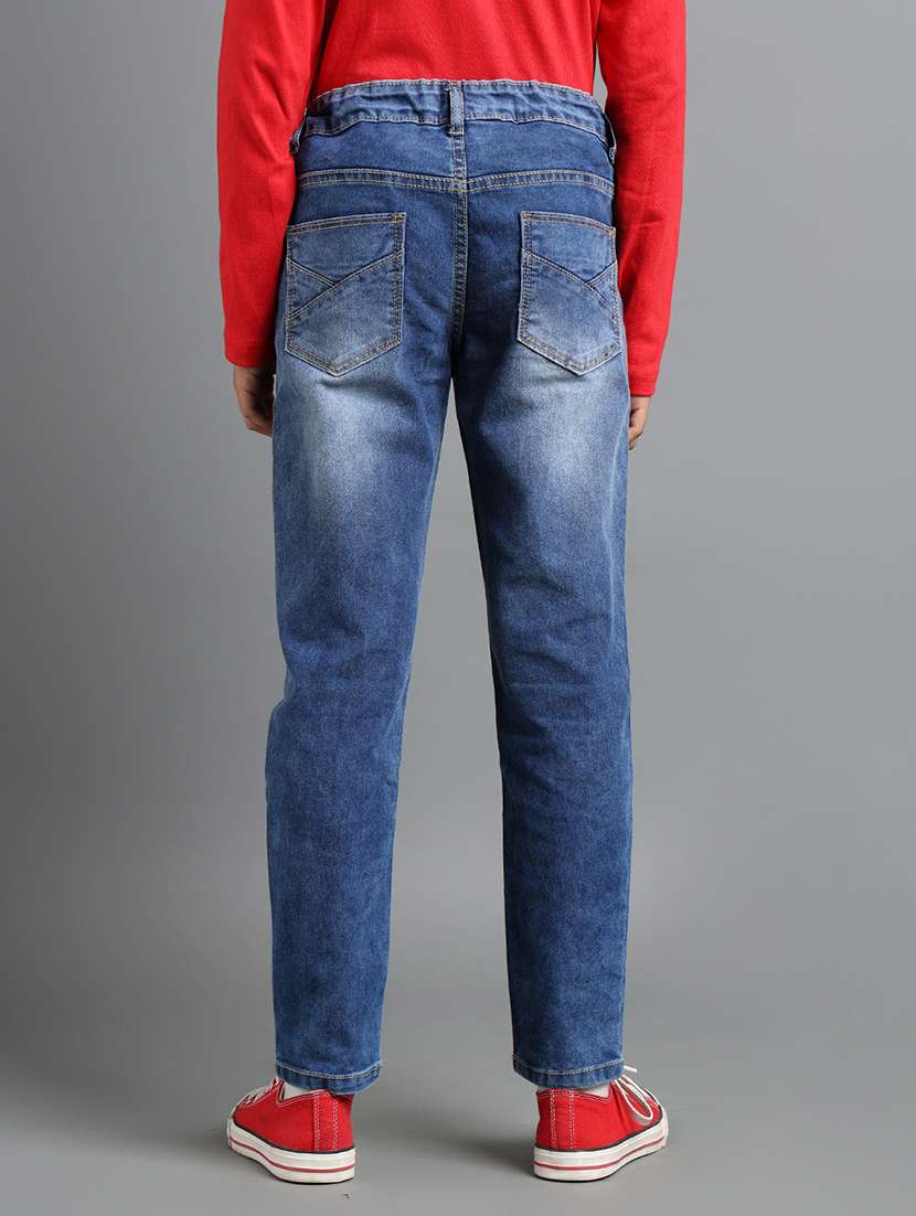 boys solid mid rise slim fit jeans - 22106308 -  Standard Image - 2