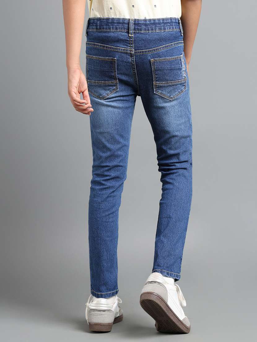 boys solid mid rise slim fit jeans - 22106310 -  Standard Image - 2