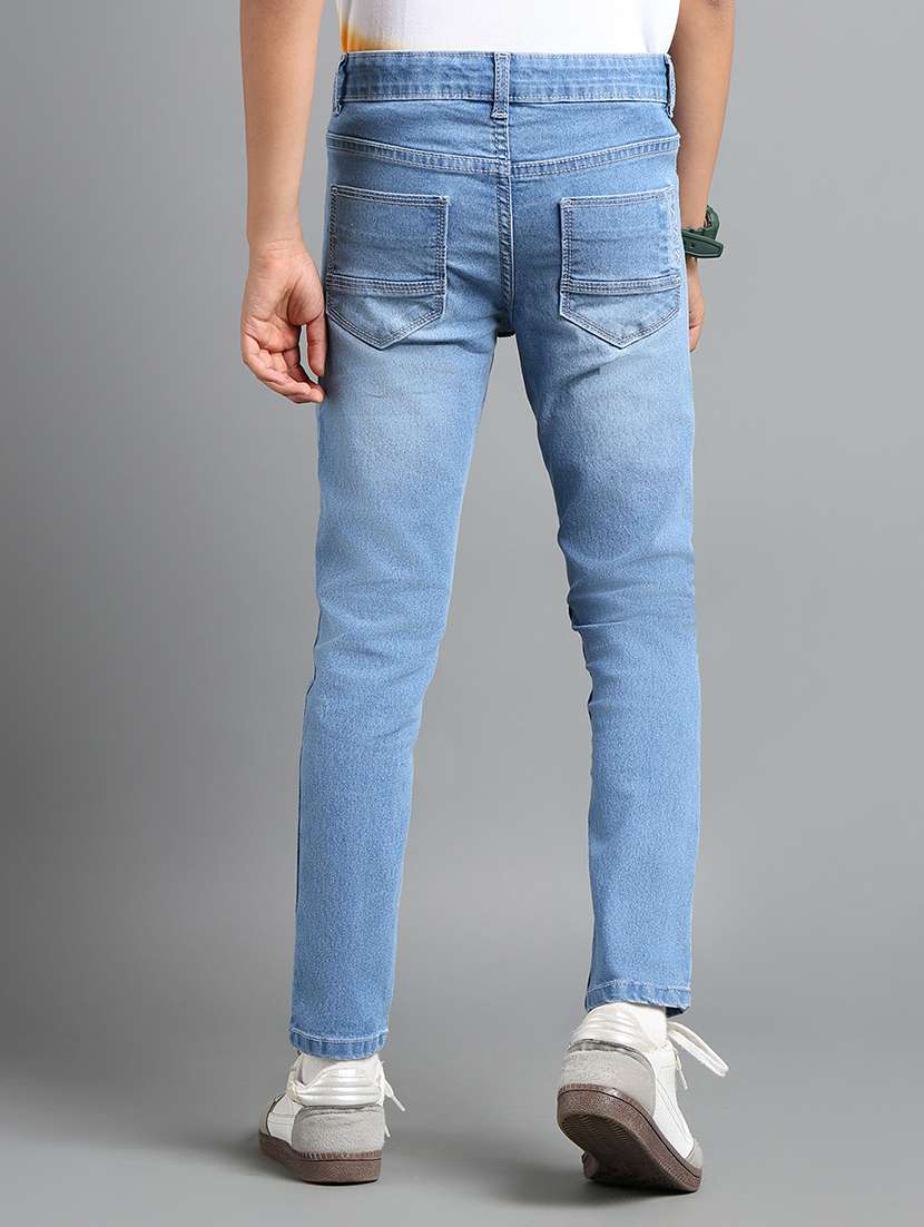 boys solid mid rise slim fit jeans - 22106311 -  Standard Image - 2