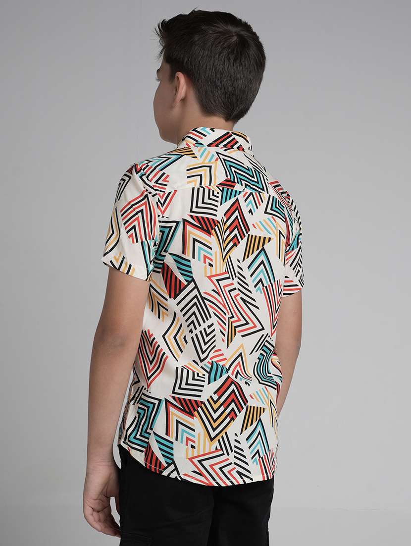 boys printed short sleeve collared shirt - 22106316 - Standard Image - 2