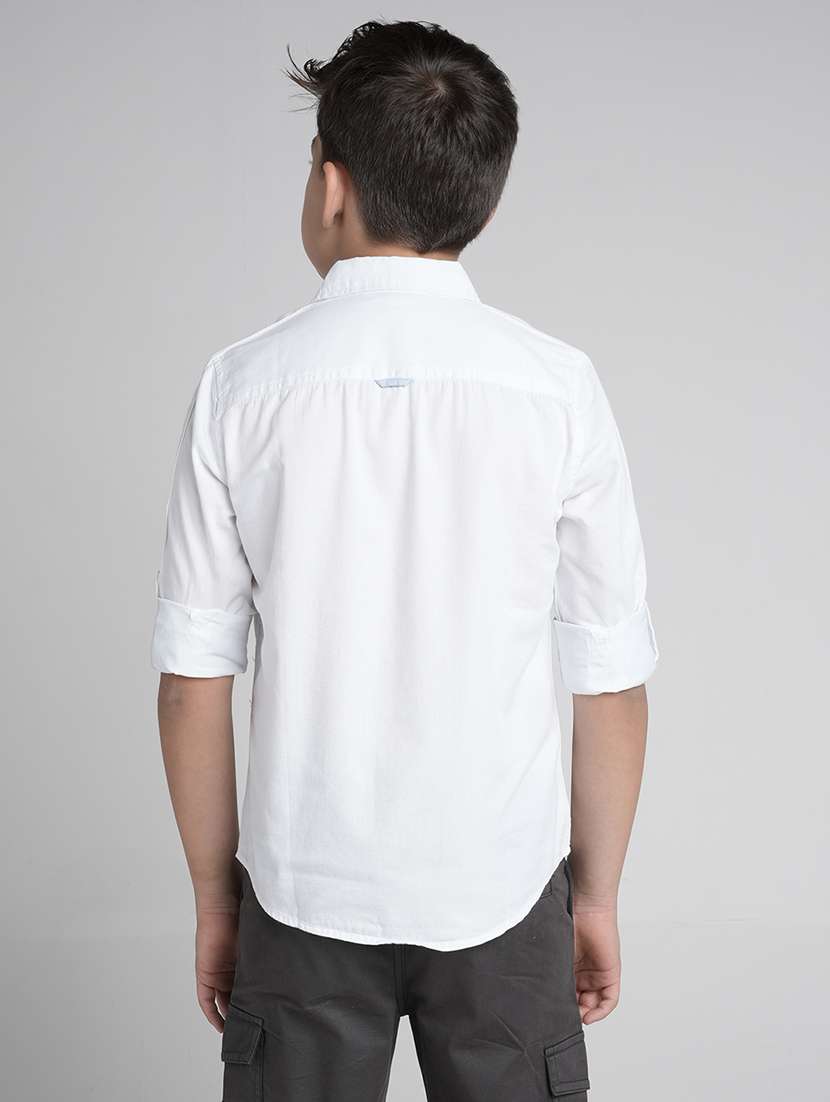 boys solid long sleeve collared shirt - 22106317 -  Standard Image - 2