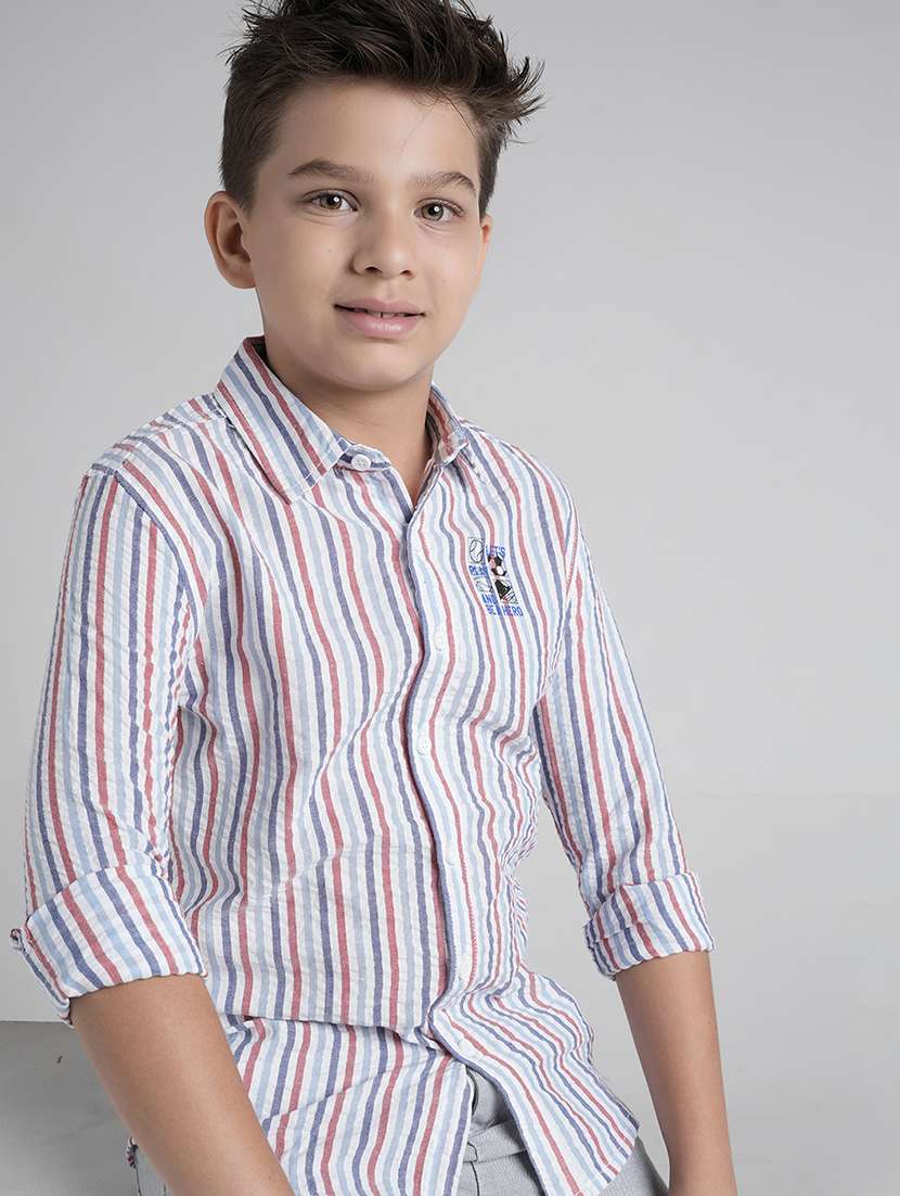 boys collared long sleeve regular fit shirt