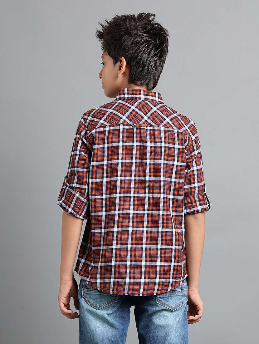 boys checkered long sleeve collared shirt - 22106332 -  Standard Image - 2