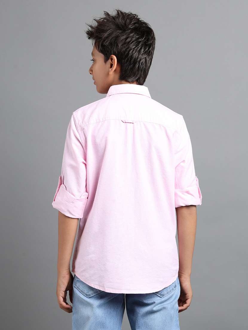 boys solid long sleeve collared shirt - 22106338 - Standard Image - 2