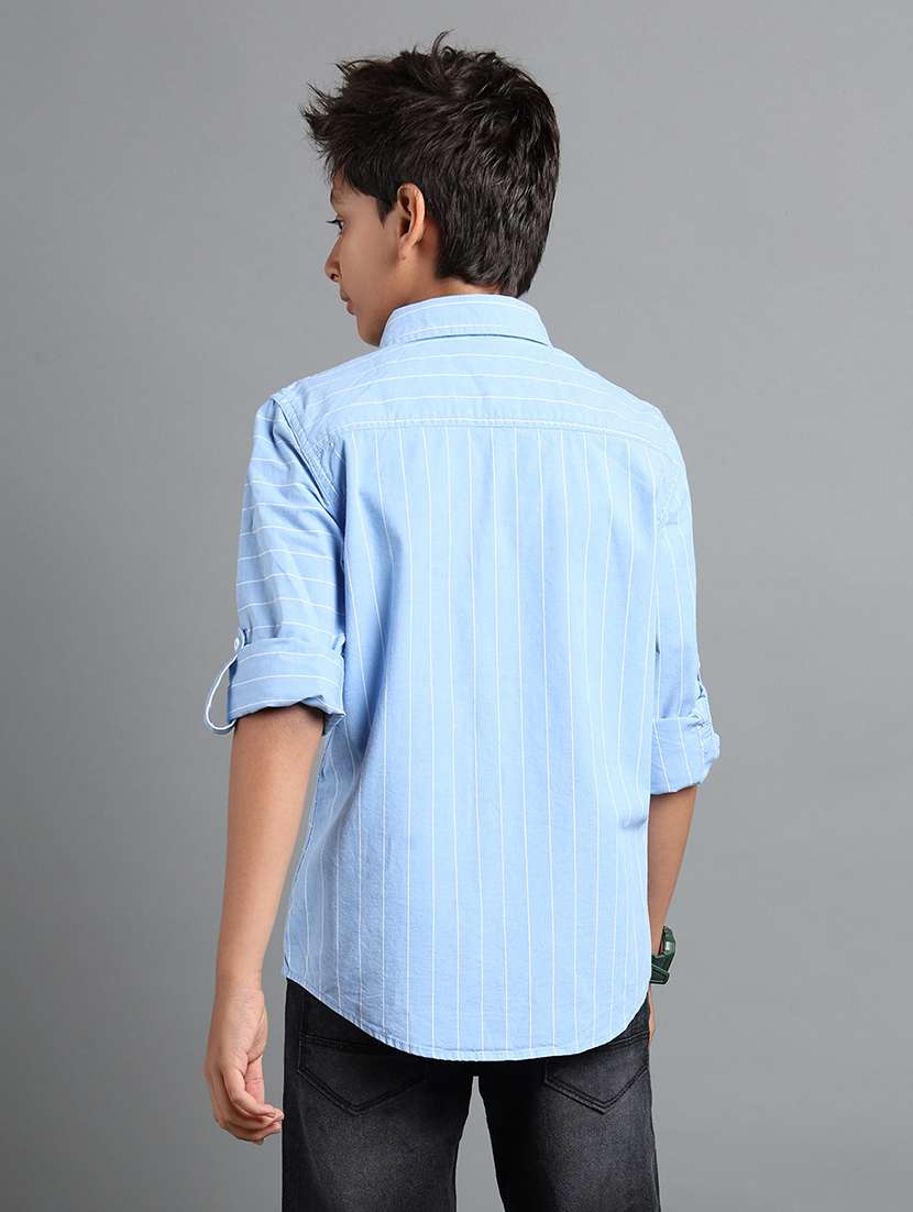 boys striped long sleeve collared shirt - 22106340 -  Standard Image - 2