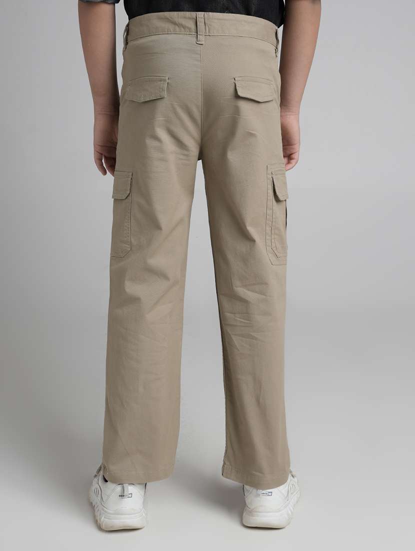 boys solid mid rise cargo - 22106349 -  Standard Image - 2