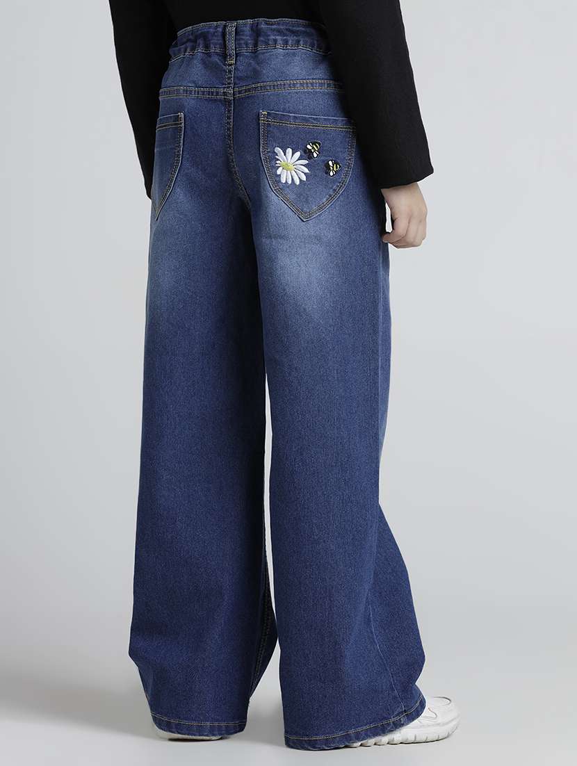 girls solid high rise baggy jean - 22106358 -  Standard Image - 2