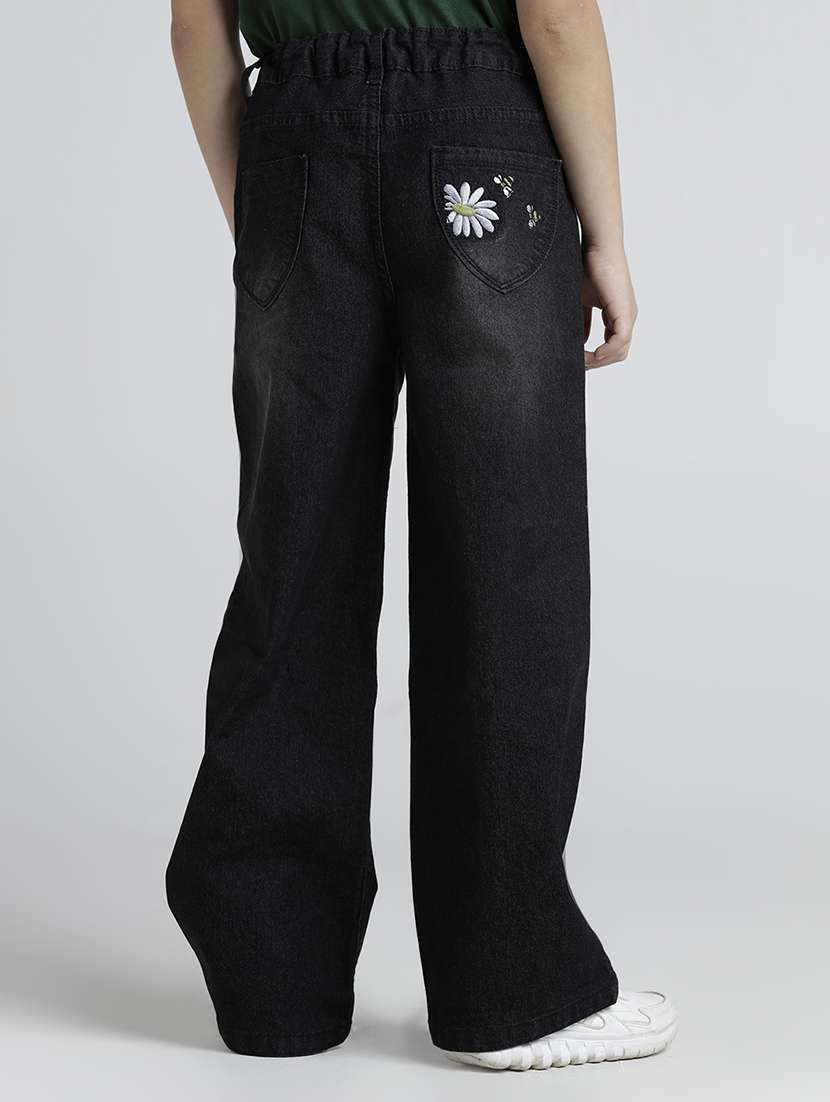 girls solid high rise baggy jean - 22106359 -  Standard Image - 2