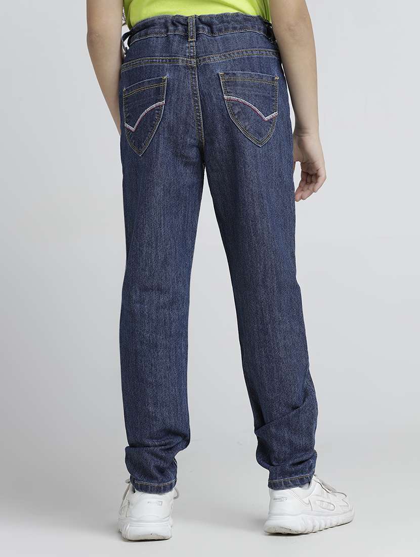 girls solid mid rise relaxed fit jean - 22106360 -  Standard Image - 2