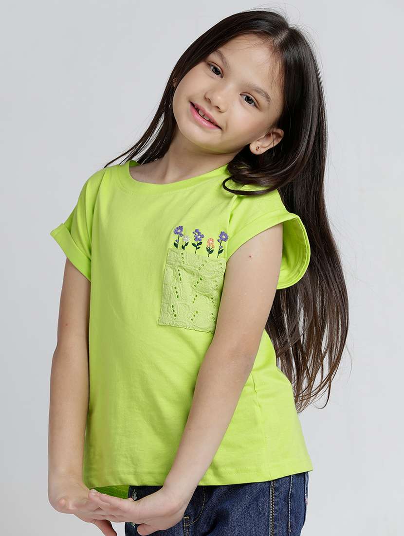 girls printed cap sleeve tee