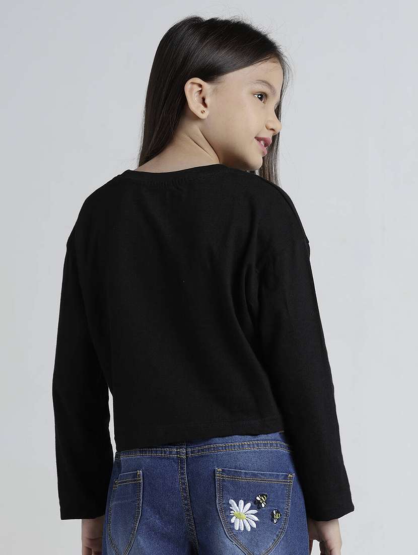 Girls Printed Round Neck Long Sleeve Tee - 22106369 -  Standard Image - 2
