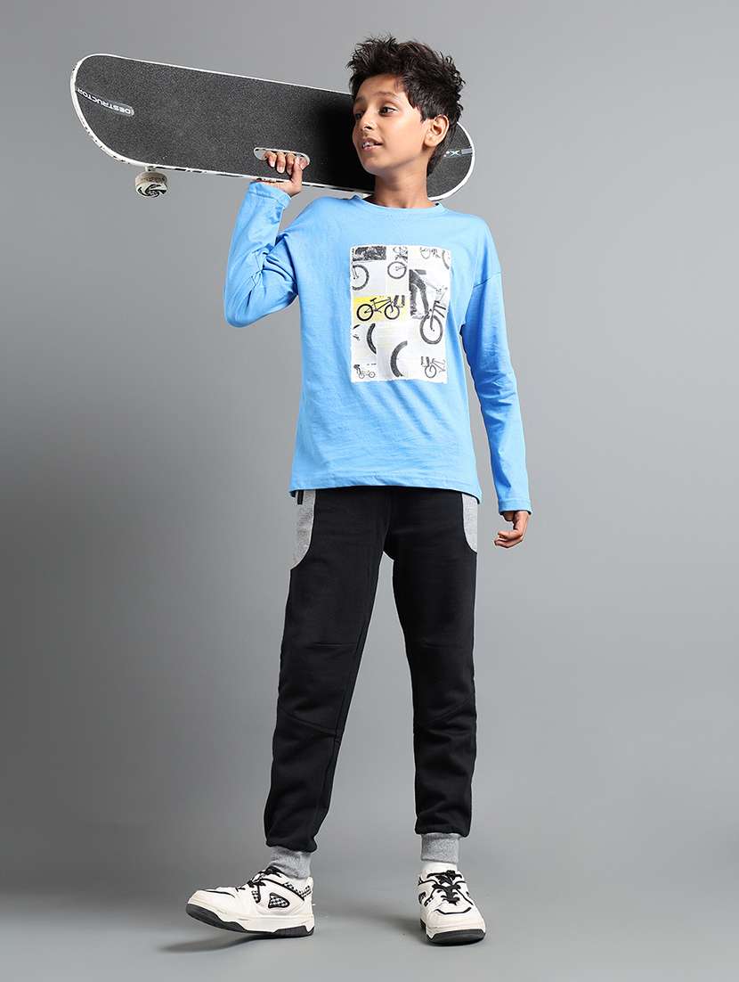 boys solid mid rise jogger - 22106375 -  Standard Image - 2