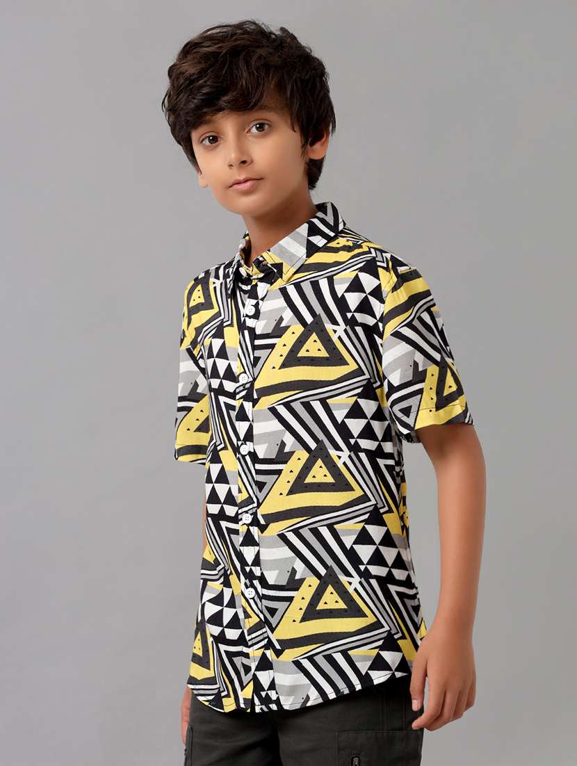boys printed collared short sleeve shirt - 22106377 -  Standard Image - 2