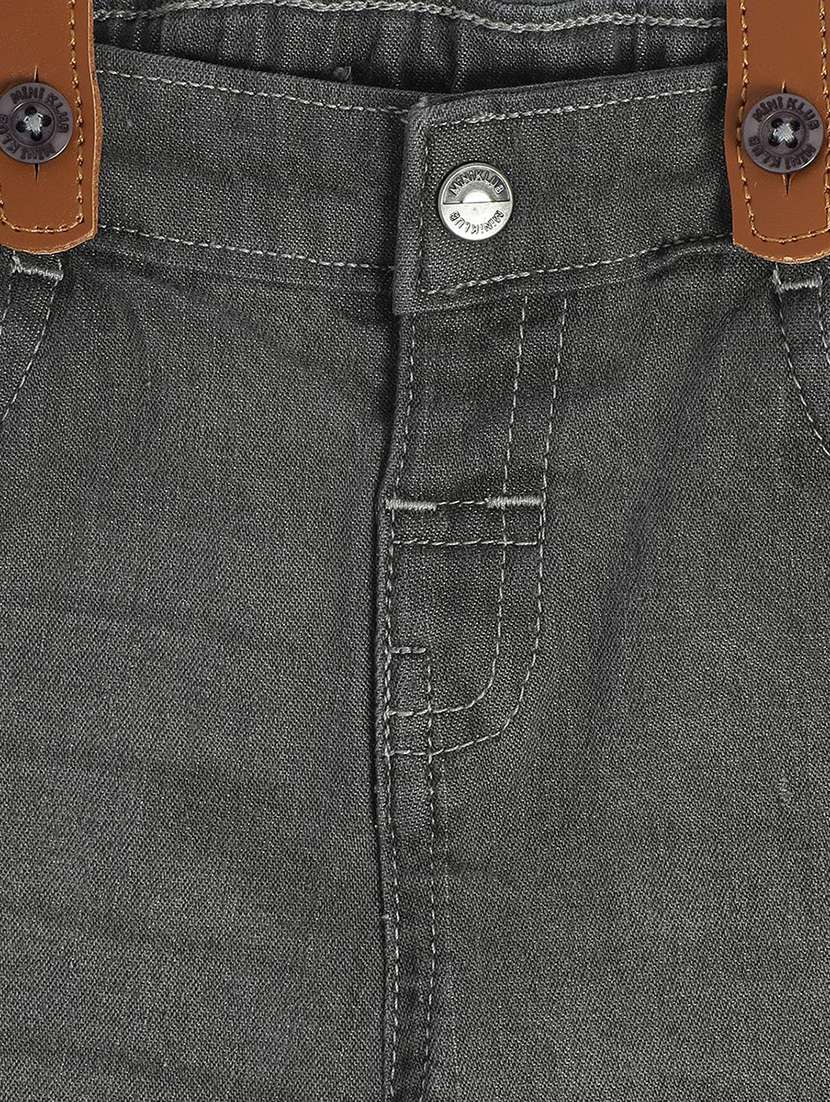 boys solid mid rise slim fit jean with suspender - 22106615 -  Standard Image - 2