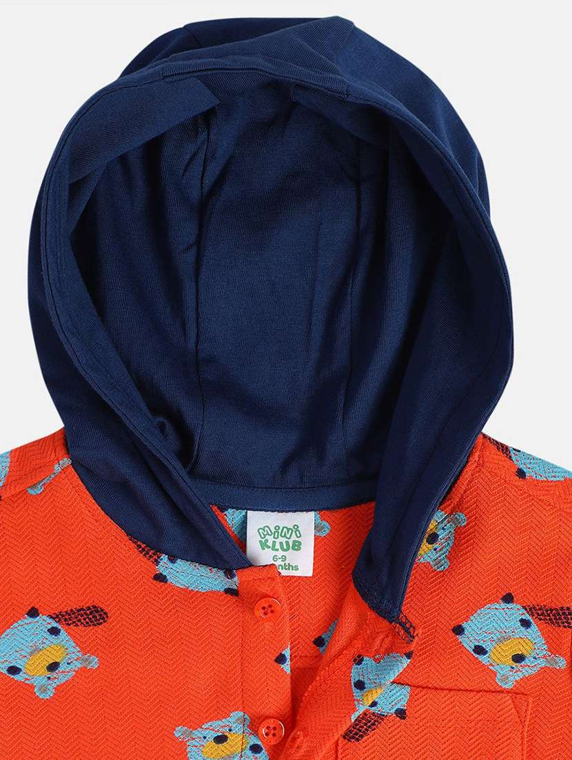 boys printed long sleeve hooded shirt - 22106686 -  Standard Image - 2