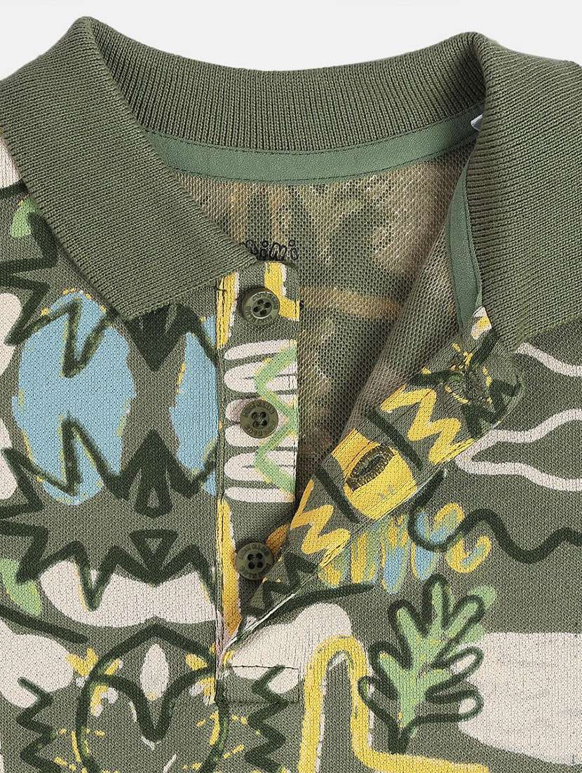 boys printed long sleeve polo t-shirt - 22106998 -  Standard Image - 2