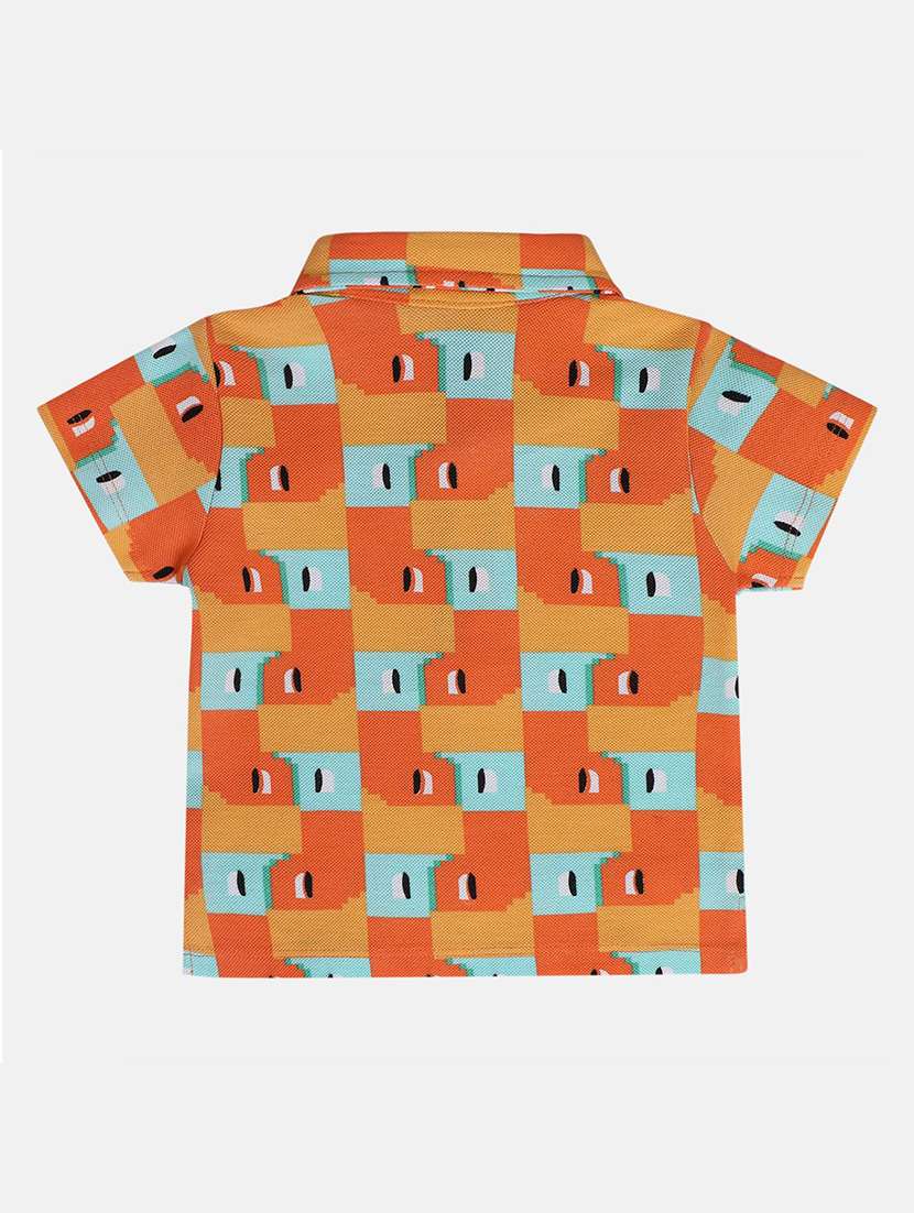 kids geometric short sleeve polo t-shirt - 22107007 -  Standard Image - 2