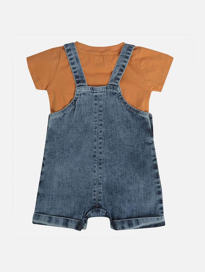 boys printed t-shirt and dungree set - 22107054 -  Standard Image - 2