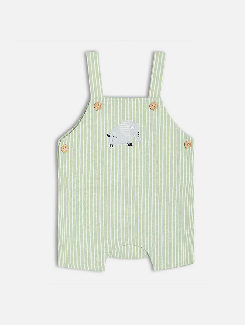 kids striped t-shirt with dungree set - 22107061 -  Standard Image - 2