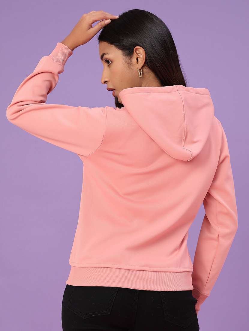 women typographic long sleeve hooded sweatshirt - 22107082 -  Standard Image - 2