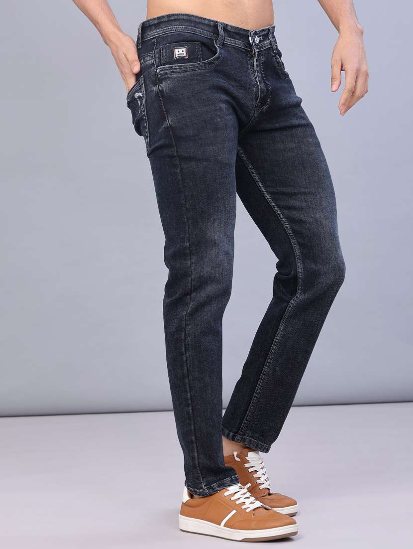 men washed mid rise full length slim fit jeans - 22107143 -  Standard Image - 2