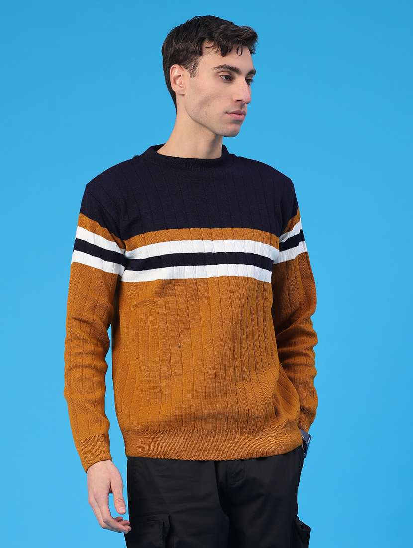 men self designed long sleeve pullover - 22107154 -  Standard Image - 2