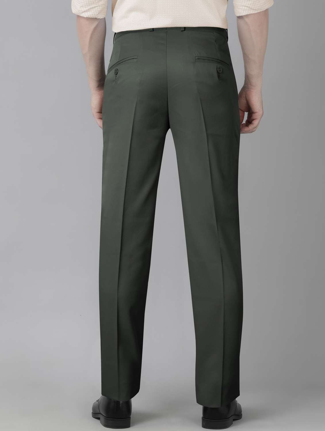 men solid mid rise flat front formal trouser - 22107377 -  Standard Image - 2