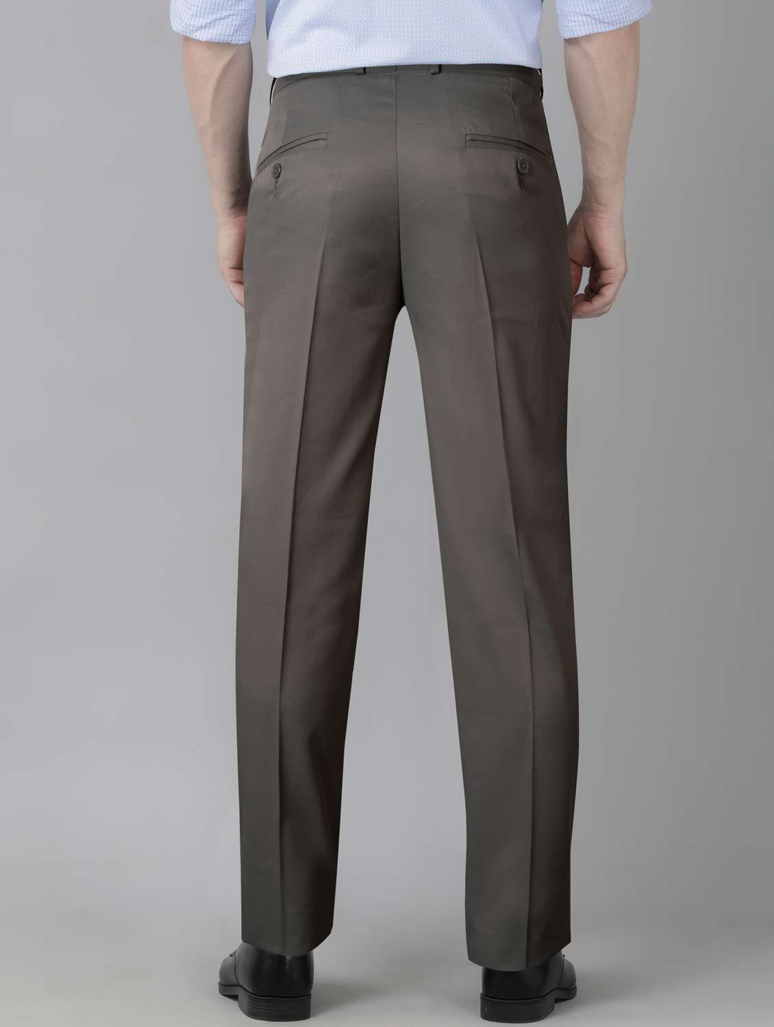 men solid mid rise flat front formal trouser - 22107378 -  Standard Image - 2